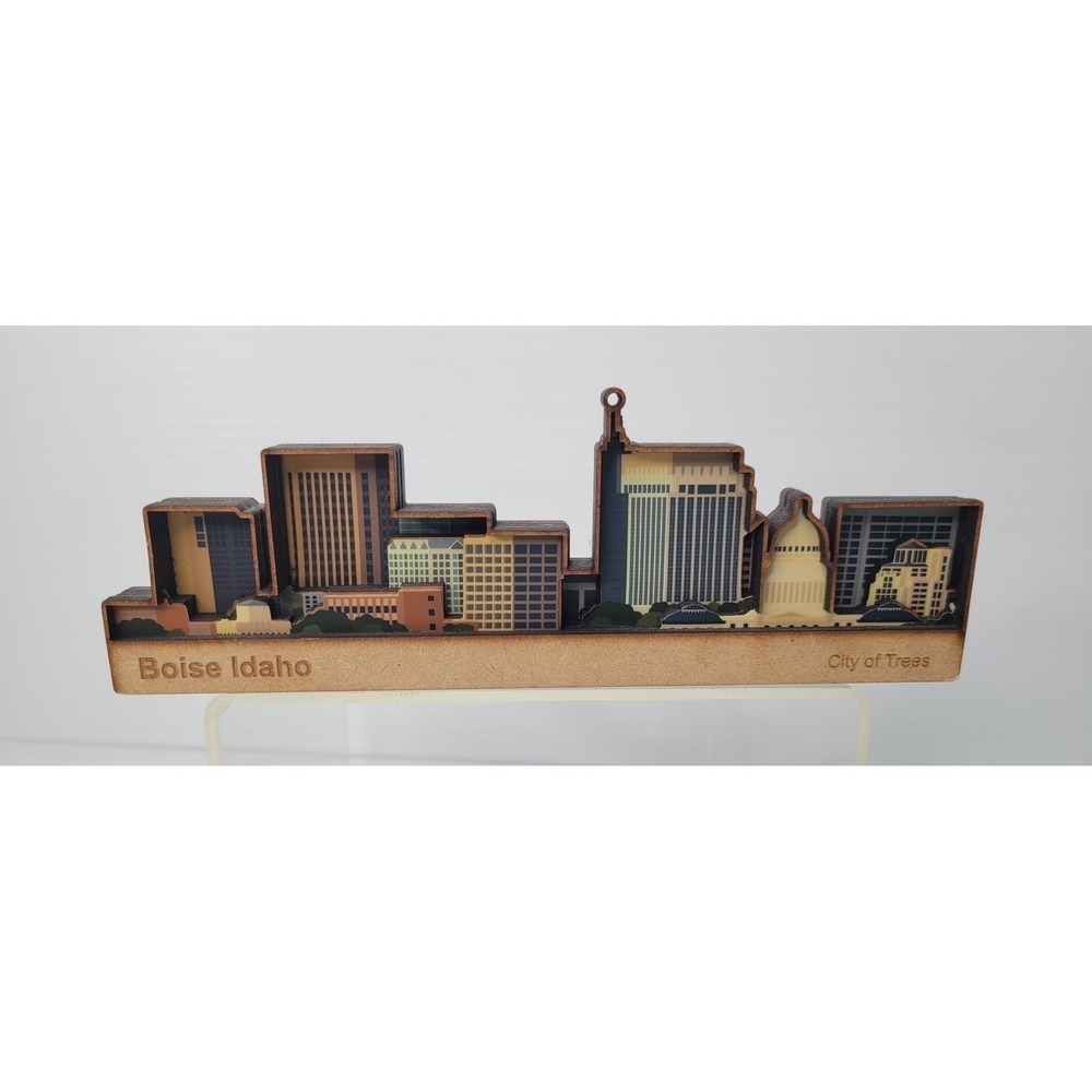 Cityscapes Studio Boise Idaho Skyline Magnet City of Trees Wood Laser Cut Decor